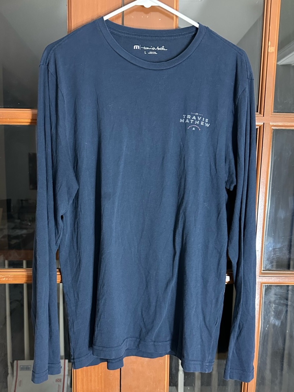 Travis Mathew Long Sleeve Crew Shirt - Navy Blue